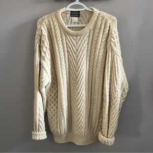 Easton Cream Crewneck Cable Knit Sweater